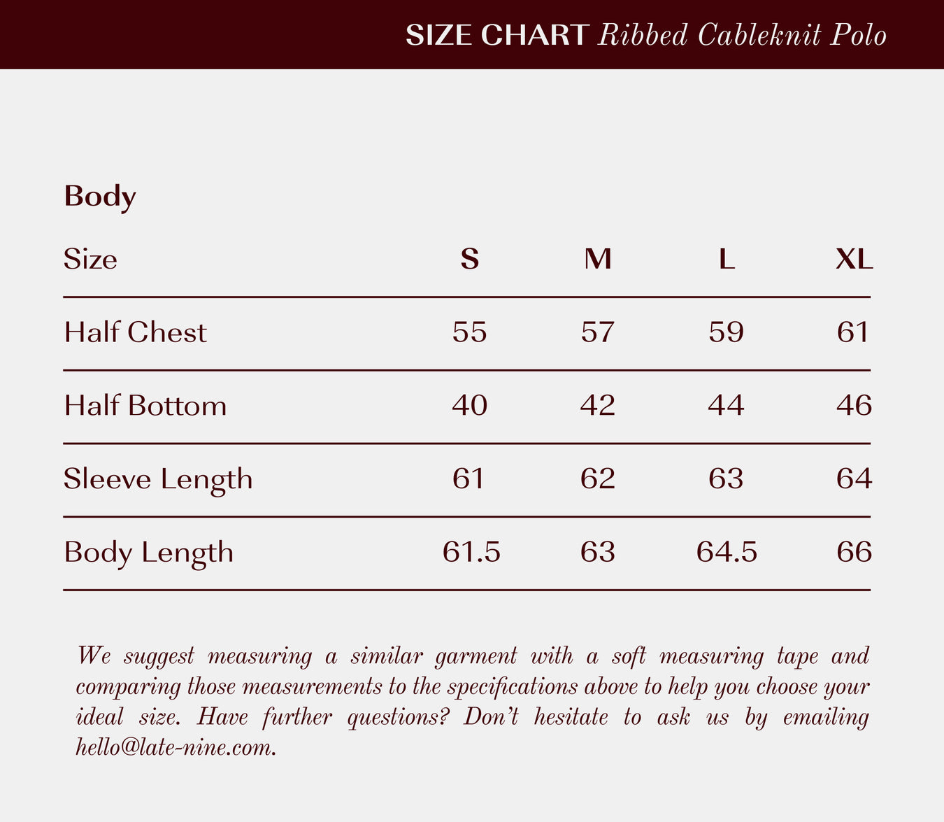 Size Guide