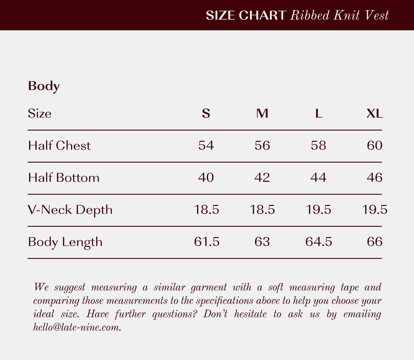 Size Guide