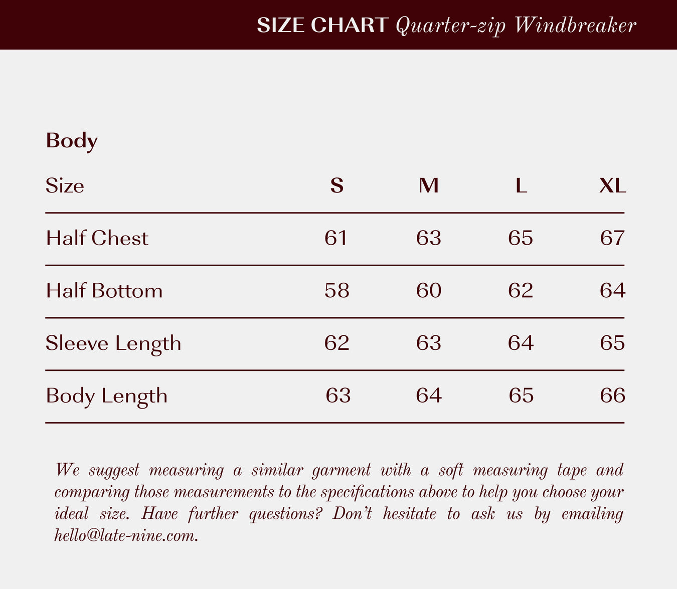 Size Guide