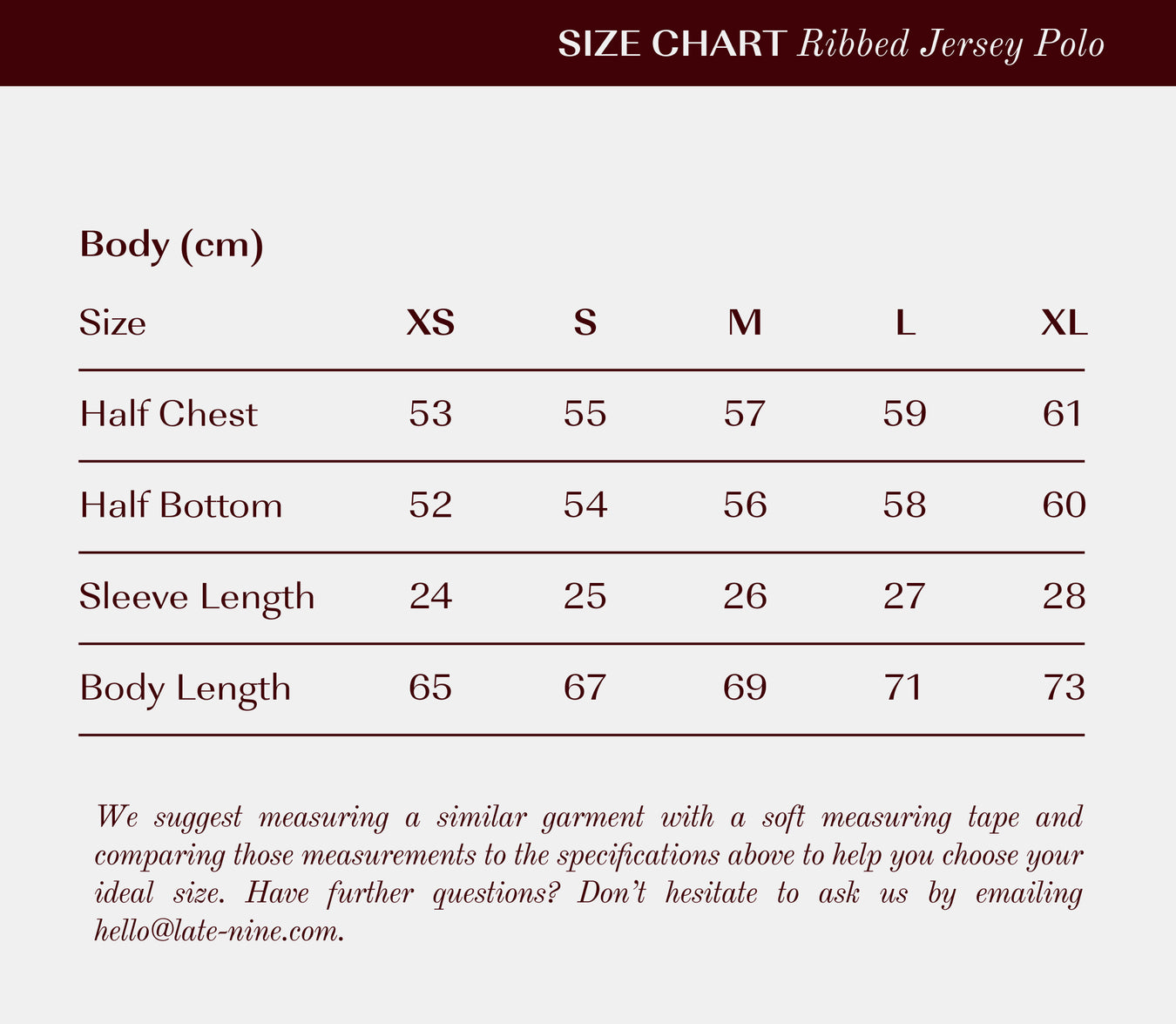 Size Guide