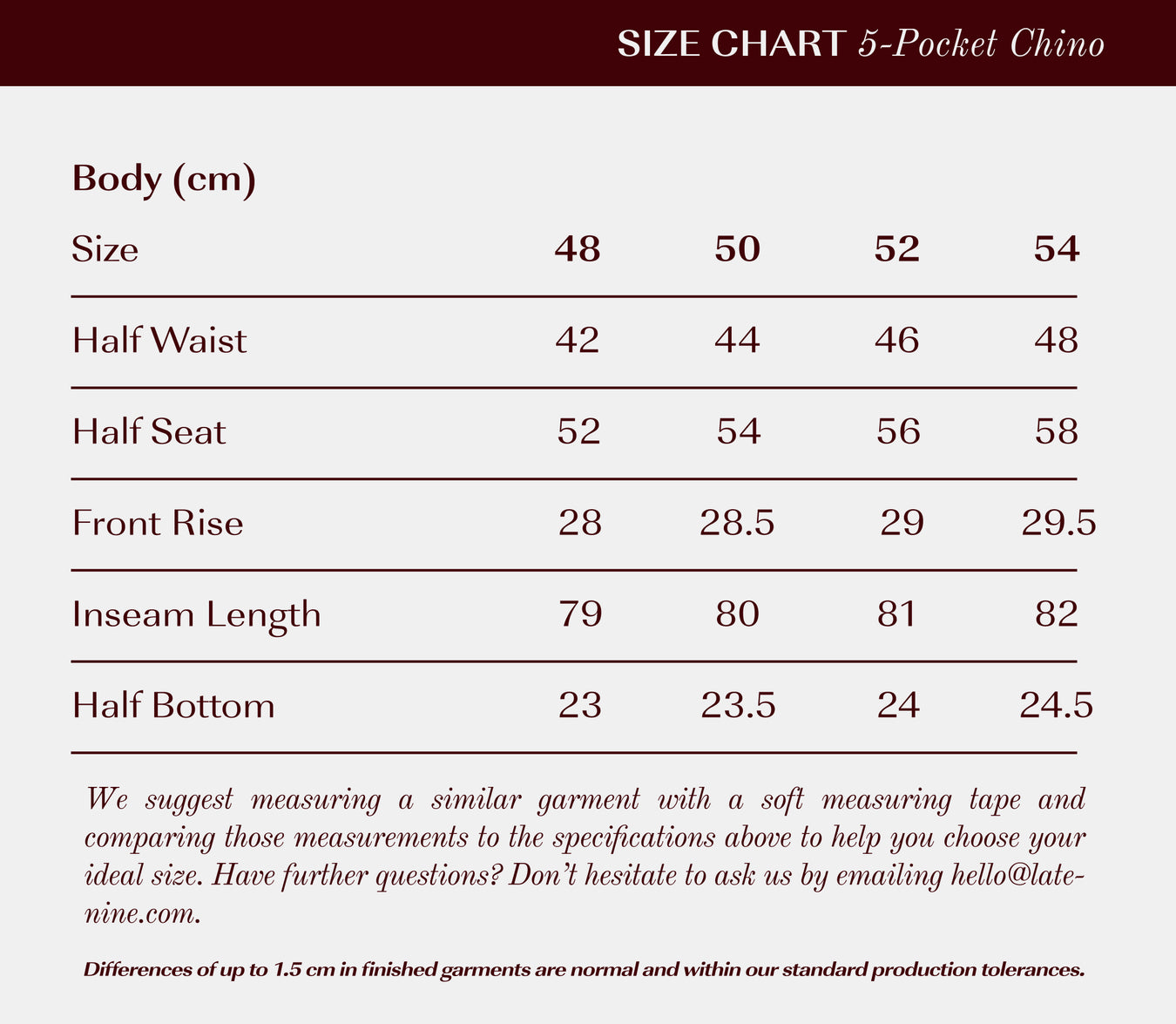 Size Guide