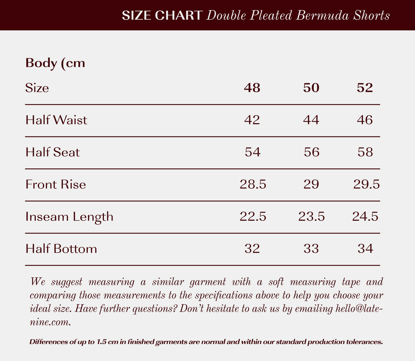Size Guide